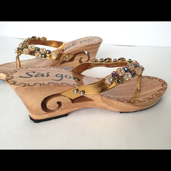 New Handmade wooden slip on sandals sz 6 3” heel - Picture 4 of 7